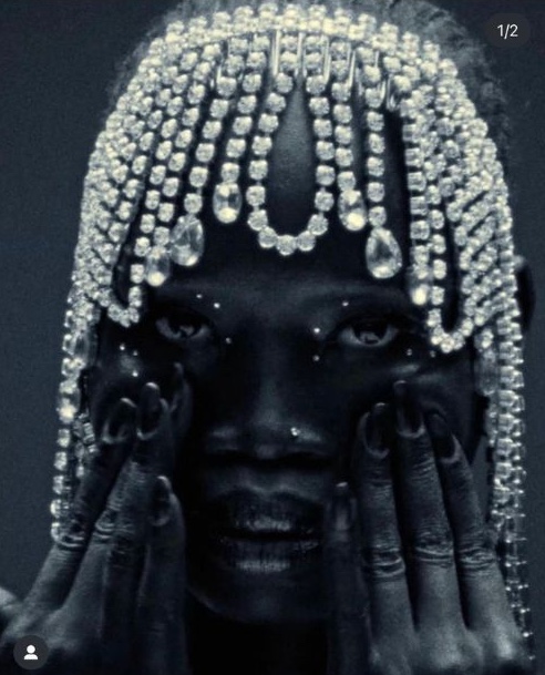 Portrait with crystal headpiece